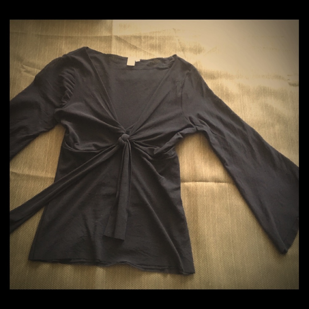 Black sheer 3/4 sleeve top